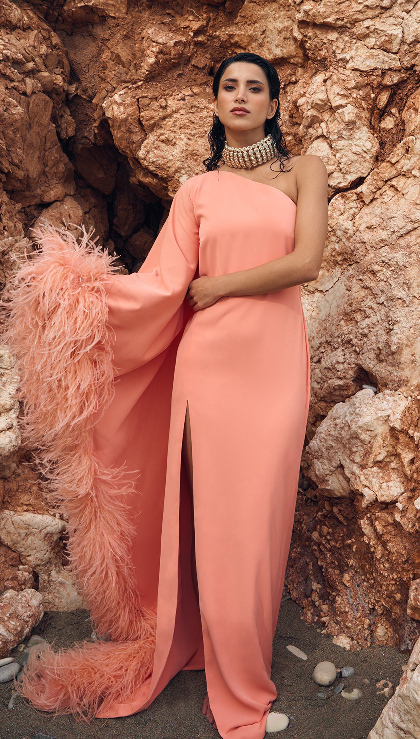 Fenix dress in sunset peach blazyshower Fenix dress in sunset peach blazyshower