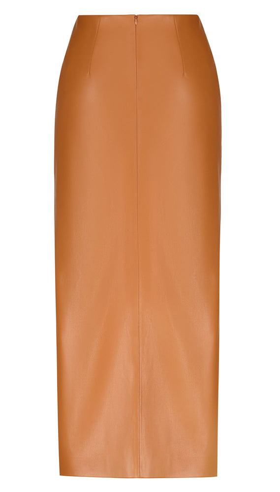 
                  
                    Caramel faux leather skirt
                  
                