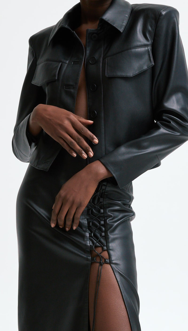 Black faux leather skirt – blazyshower