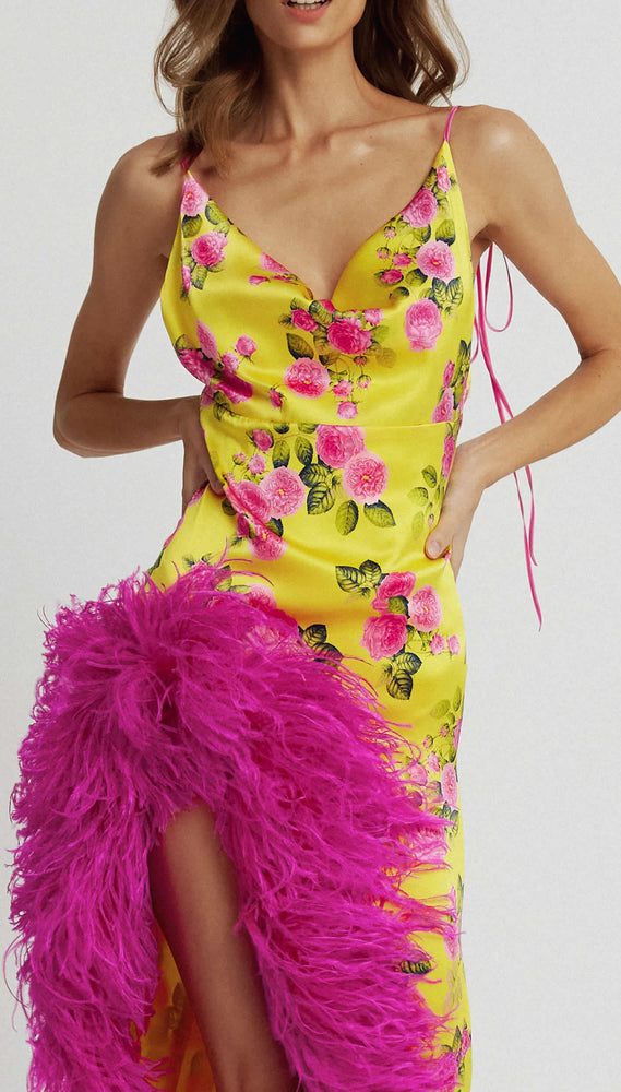
                  
                    Paradise Bird Dress in yellow/rose
                  
                